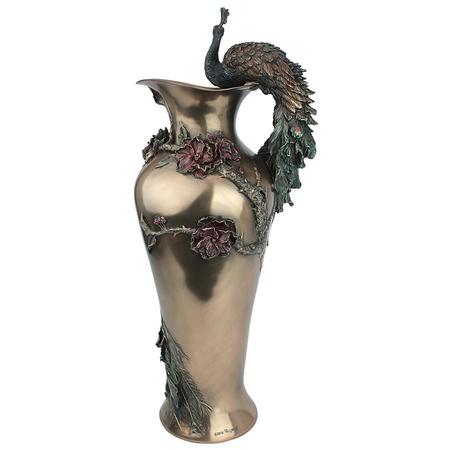 Design Toscano Peacock Centerpiece Sculptural Vase WU10505
